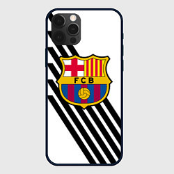 Чехол для iPhone 12 Pro Barcelona черно белые полосы, цвет: 3D-черный