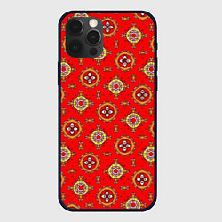 Чехол для iPhone 12 Pro Яркий узор в этническом стиле, цвет: 3D-черный