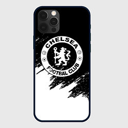 Чехол для iPhone 12 Pro Чели белые краски текстура, цвет: 3D-черный