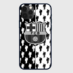 Чехол для iPhone 12 Pro Barcelona спортивный паттерн, цвет: 3D-черный