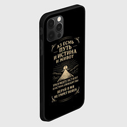 Чехол для iPhone 12 Pro Путь и истина и живот черный с бежевым, цвет: 3D-черный — фото 2