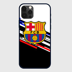 Чехол для iPhone 12 Pro Barcelona полосы текстура спорт, цвет: 3D-черный