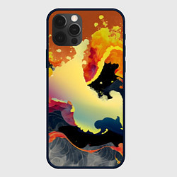 Чехол для iPhone 12 Pro Завораживающее пламя, цвет: 3D-черный