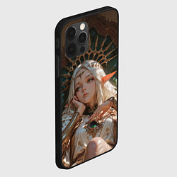 Чехол для iPhone 12 Pro Беловолосая королева эльфов на троне, цвет: 3D-черный — фото 2