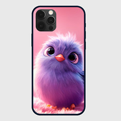 Чехол для iPhone 12 Pro Милая фиолетовая птичка, цвет: 3D-черный