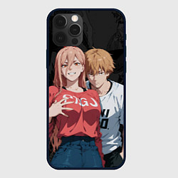 Чехол для iPhone 12 Pro Power and Denji, цвет: 3D-черный