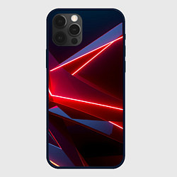 Чехол для iPhone 12 Pro Neon laser red, цвет: 3D-черный