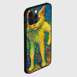 Чехол для iPhone 12 Pro Борзый кот в стиле Ван Гога, цвет: 3D-черный — фото 2