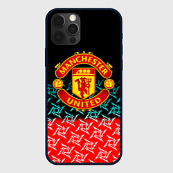 Чехол для iPhone 12 Pro Манчестер Юнайтед ниндзя паттерн, цвет: 3D-черный