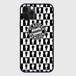 Чехол для iPhone 12 Pro Бавария Мюнхен люди паттерн текстура, цвет: 3D-черный