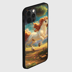 Чехол для iPhone 12 Pro Белая мультяшная лошадка, цвет: 3D-черный — фото 2