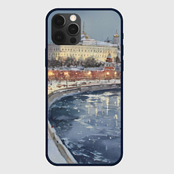 Чехол для iPhone 12 Pro Новогодние праздники в Москве, цвет: 3D-черный