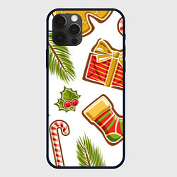 Чехол для iPhone 12 Pro Рождественский вайб, цвет: 3D-черный