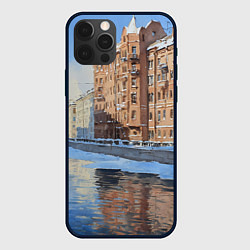 Чехол для iPhone 12 Pro Зимний Санкт-Петербург, цвет: 3D-черный