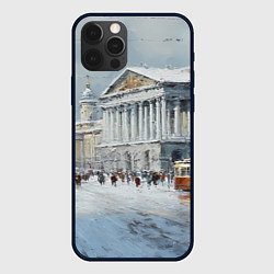 Чехол для iPhone 12 Pro Зимний Питер красками, цвет: 3D-черный