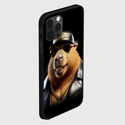 Чехол для iPhone 12 Pro Капибара в бейсболке, цвет: 3D-черный — фото 2