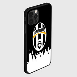 Чехол для iPhone 12 Pro Ювентус белый огонь текстура, цвет: 3D-черный — фото 2