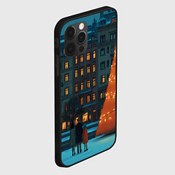 Чехол для iPhone 12 Pro Городская светящаяся елка, цвет: 3D-черный — фото 2