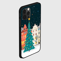 Чехол для iPhone 12 Pro Новогодняя ночь в городе, цвет: 3D-черный — фото 2