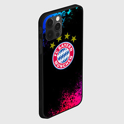 Чехол для iPhone 12 Pro Бавария Мюнхен краски неон градиент, цвет: 3D-черный — фото 2