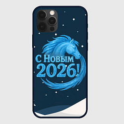 Чехол iPhone 12 Pro С Новым 2026 снежная надпись