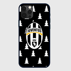 Чехол для iPhone 12 Pro Ювентус ёлочки паттерн, цвет: 3D-черный