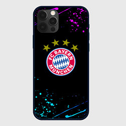 Чехол для iPhone 12 Pro Бавария Мюнхен неоновые краски всплеск, цвет: 3D-черный