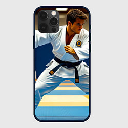Чехол для iPhone 12 Pro Дзюдоист на татами, цвет: 3D-черный