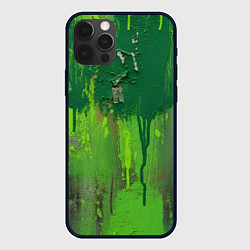 Чехол для iPhone 12 Pro Зеленая обшарпанная стена, цвет: 3D-черный