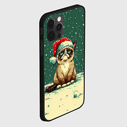 Чехол для iPhone 12 Pro Печальный Новогодний мем кот, цвет: 3D-черный — фото 2