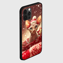 Чехол для iPhone 12 Pro Сфинкс новогодняя кошка, цвет: 3D-черный — фото 2