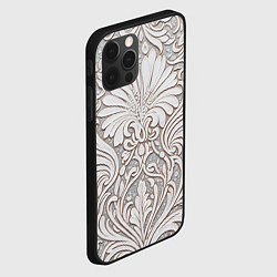 Чехол для iPhone 12 Pro Вензельные цветы, цвет: 3D-черный — фото 2