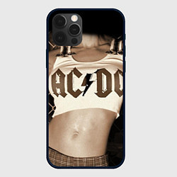 Чехол для iPhone 12 Pro AC/DC Girl, цвет: 3D-черный