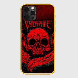 Чехол для iPhone 12 Pro BFMV: Red Skull, цвет: 3D-желтый