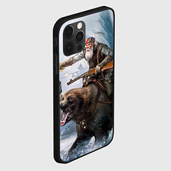 Чехол для iPhone 12 Pro Русский воин на медведе, цвет: 3D-черный — фото 2