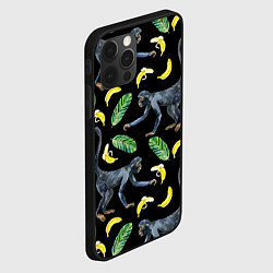 Чехол для iPhone 12 Pro Обезьянки и бананы, цвет: 3D-черный — фото 2