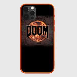 Чехол для iPhone 12 Pro DOOM Fire, цвет: 3D-красный