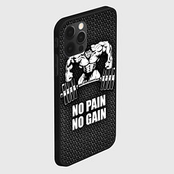 Чехол для iPhone 12 Pro No pain, no gain, цвет: 3D-черный — фото 2