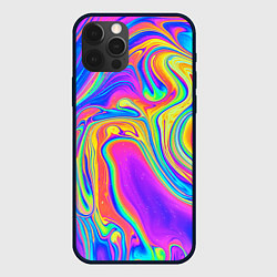 Чехол для iPhone 12 Pro Цветные разводы, цвет: 3D-черный