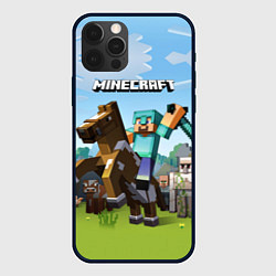 Чехол для iPhone 12 Pro Minecraft Rider, цвет: 3D-черный