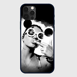 Чехол для iPhone 12 Pro Девушка в очках, цвет: 3D-черный