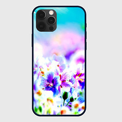Чехол для iPhone 12 Pro Цветочное поле, цвет: 3D-черный