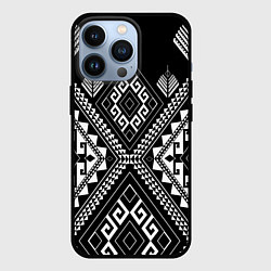 Чехол для iPhone 13 Pro Индейские мотивы, цвет: 3D-черный