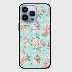 Чехол для iPhone 13 Pro Цветы ретро 1, цвет: 3D-черный