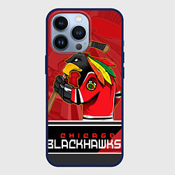 Чехол для iPhone 13 Pro Chicago Blackhawks, цвет: 3D-тёмно-синий