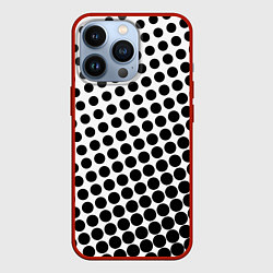 Чехол для iPhone 13 Pro Белый в горошек, цвет: 3D-красный