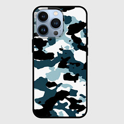 Чехол для iPhone 13 Pro Камуфляж зимний: пятна, цвет: 3D-черный