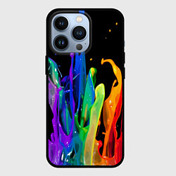 Чехол для iPhone 13 Pro Всплеск красок, цвет: 3D-черный