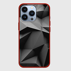 Чехол для iPhone 13 Pro Gray abstraction, цвет: 3D-красный