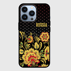 Чехол для iPhone 13 Pro Russia: black edition, цвет: 3D-черный